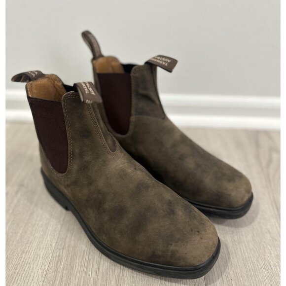Blundstone Chelsea Boots Mens Size 9 Rustic Brown Leather Ankle Slip On SPS - Picture 1 of 10